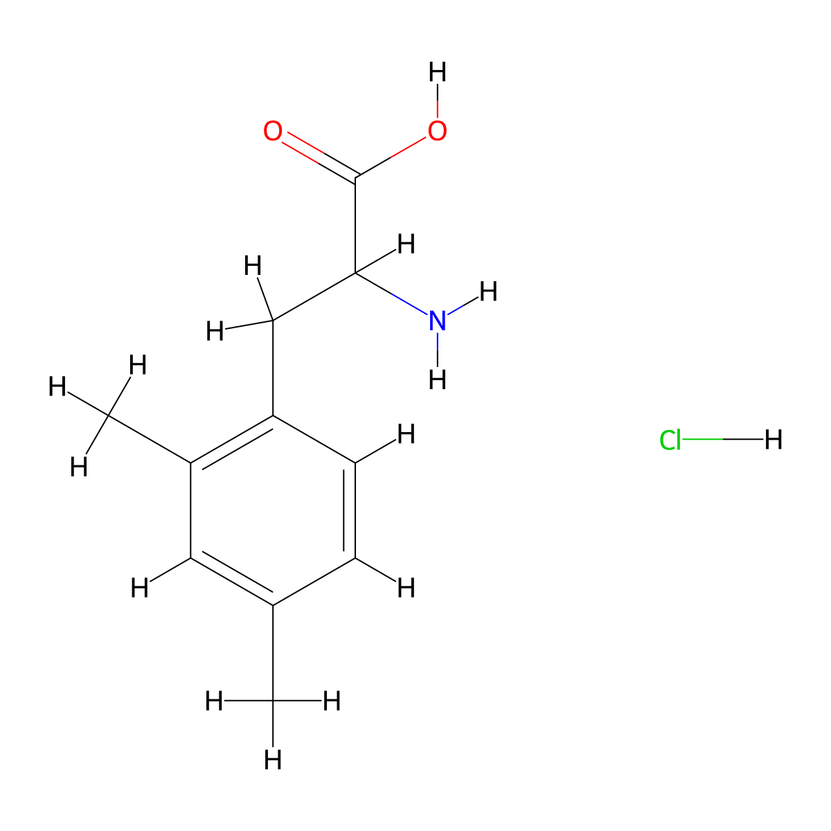 2-amino-3-(2,4-dimethylphenyl)propanoic Acid Hydrochloride molecular structure, CAS 103854-20-2
