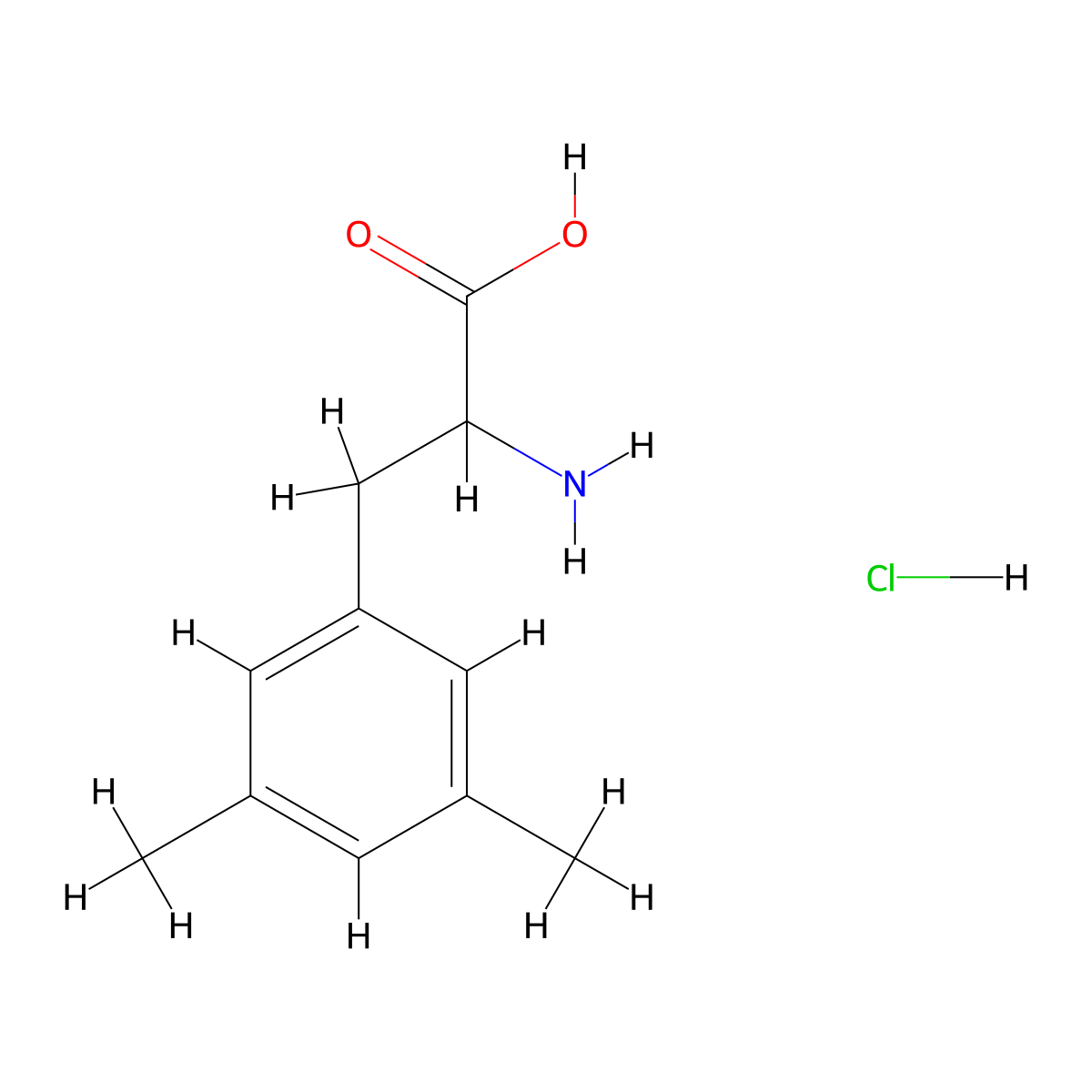 2-Amino-3-(3,5-dimethylphenyl)propanoic acid hydrochloride molecular structure, CAS 103854-23-5