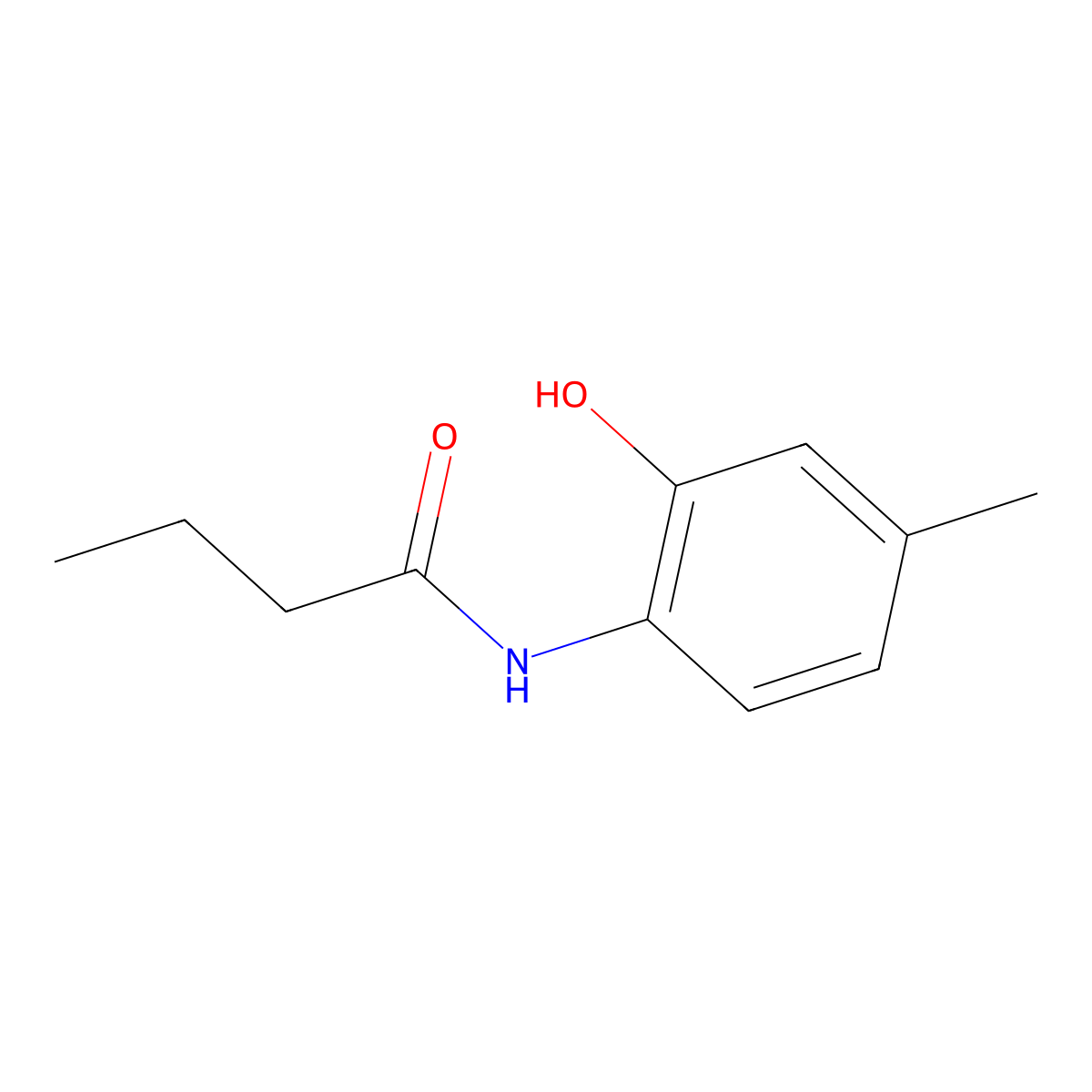 N-(2-hydroxy-4-methylphenyl)butanamide molecular structure, CAS 103854-30-4