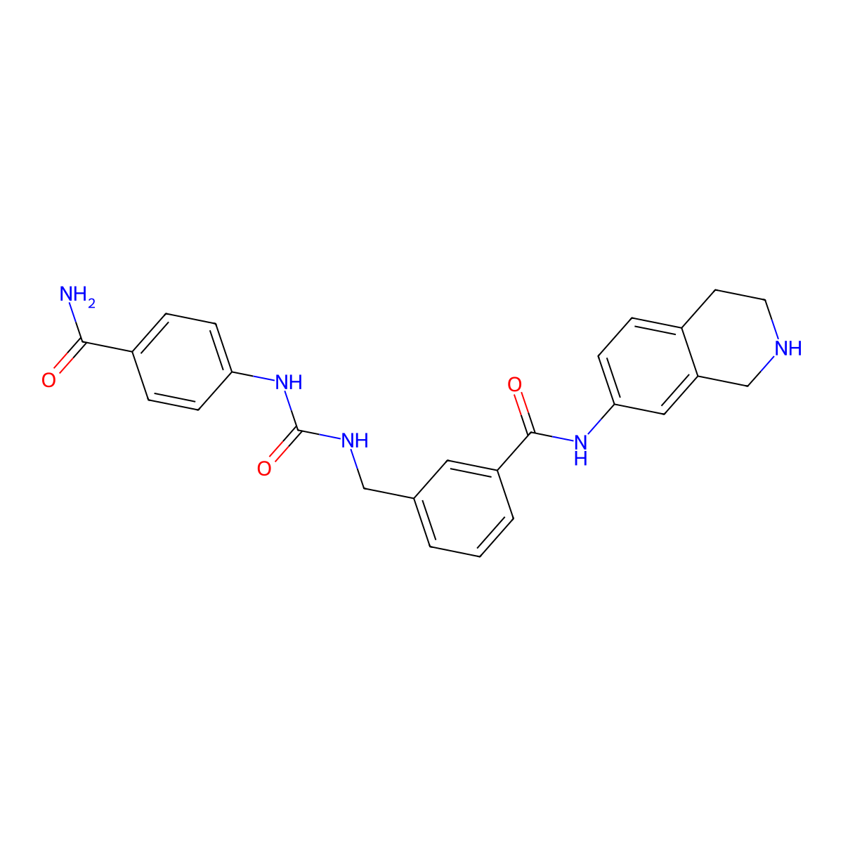 3-[[(4-carbamoylphenyl)carbamoylamino]methyl]-N-(1,2,3,4-tetrahydroisoquinolin-7-yl)benzamide molecular structure, CAS 1038549-25-5