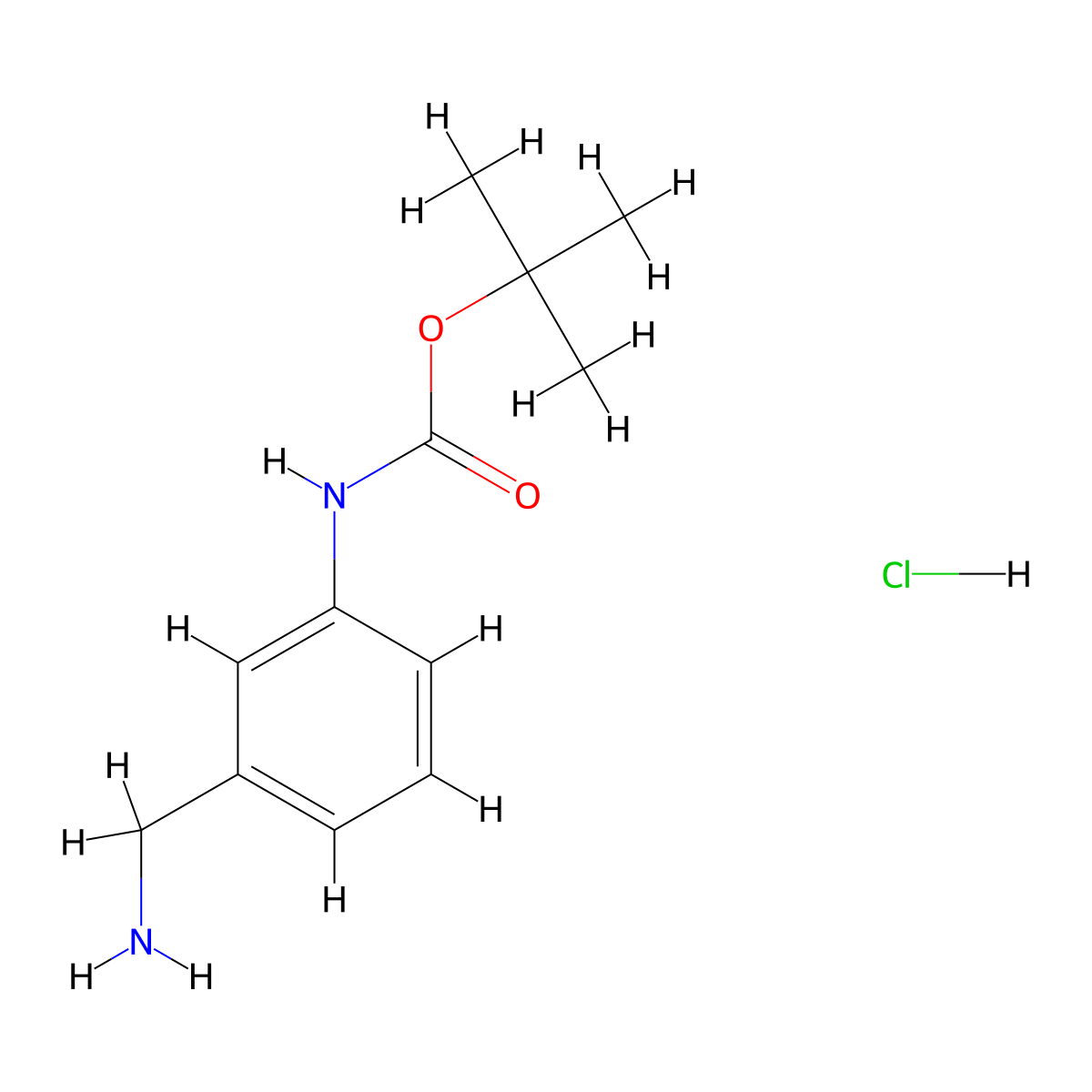 tert-Butyl (3-(aminomethyl)phenyl)carbamate hydrochloride molecular structure, CAS 1038549-44-8