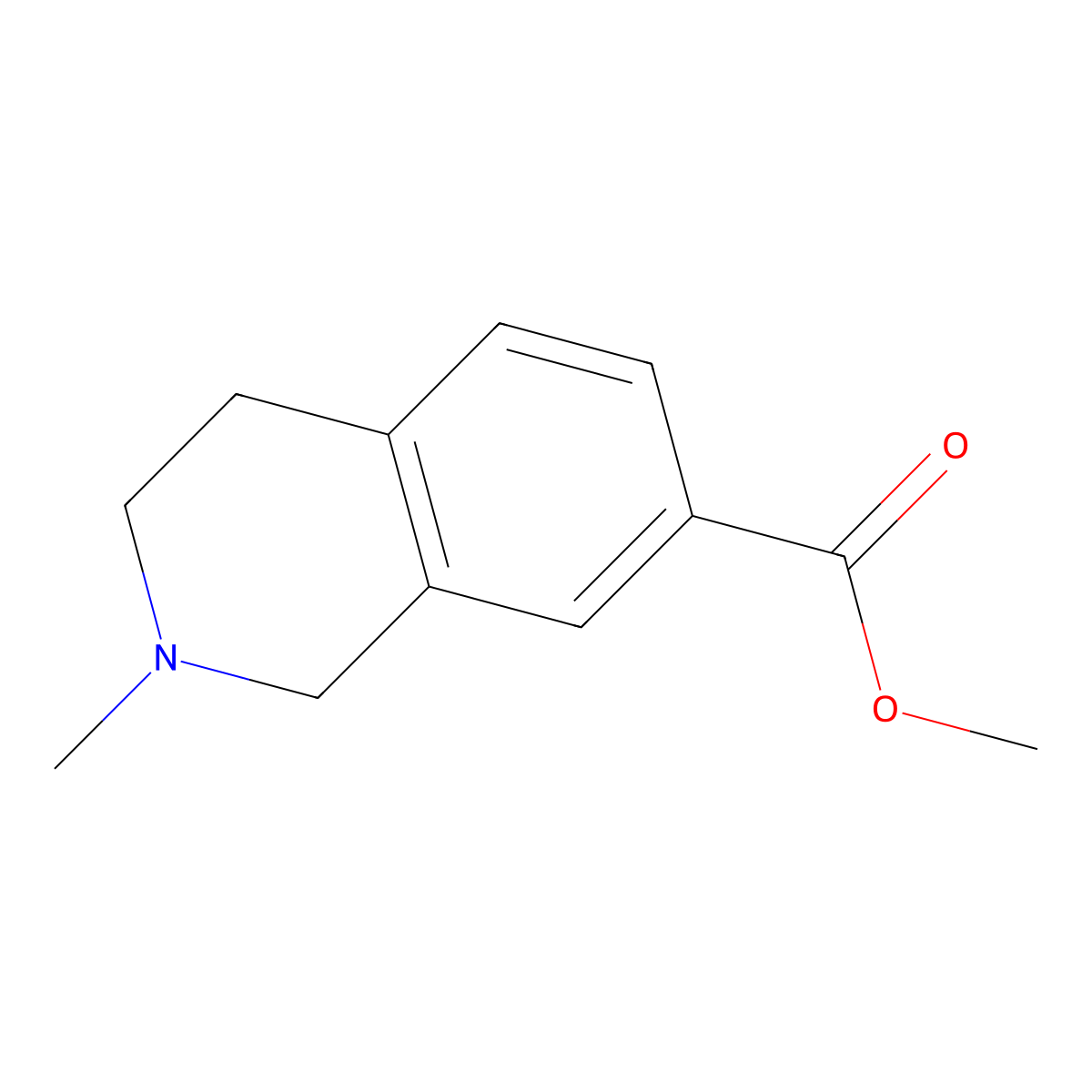 Methyl 2-methyl-1,2,3,4-tetrahydroisoquinoline-7-carboxylate molecular structure, CAS 1038549-50-6