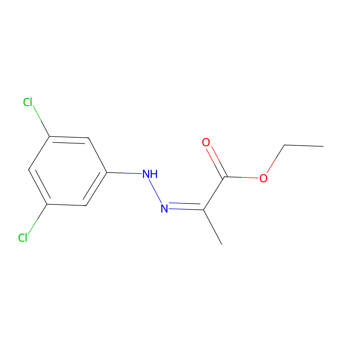 Ethyl 2-[2-(3,5-dichlorophenyl)hydrazinylidene]propanoate molecular structure, CAS 103855-01-2