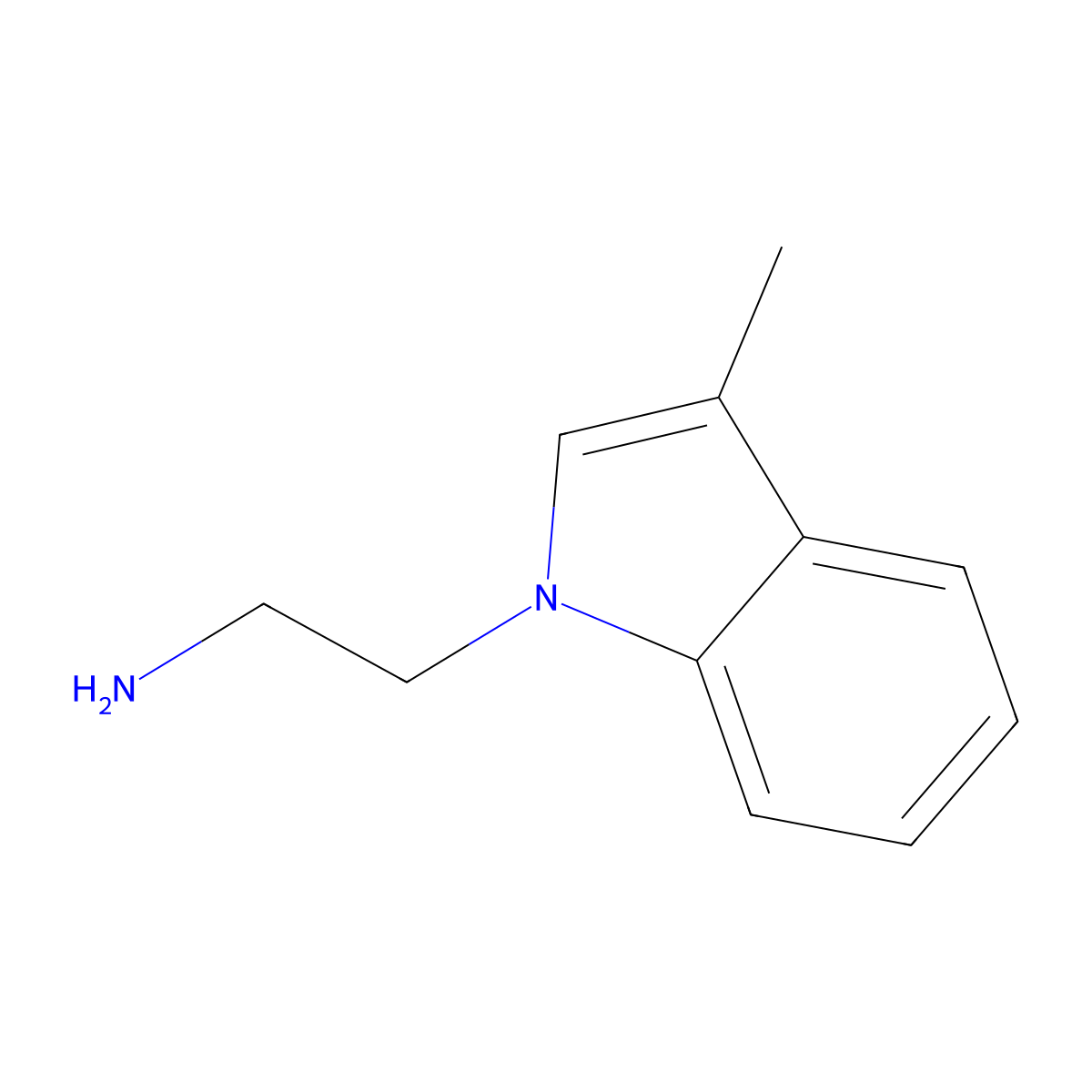 1H-Indole-1-ethanamine, 3-methyl- molecular structure, CAS 103855-44-3