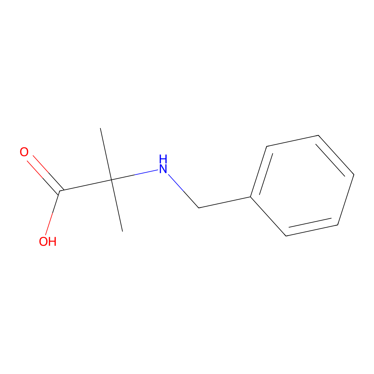 2-(Benzylamino)-2-methylpropanoic acid molecular structure, CAS 103855-80-7