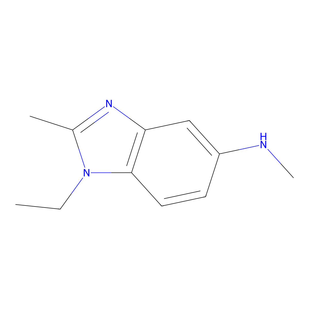 Benzimidazole, 1-ethyl-2-methyl-5-methylamino-(6CI) molecular structure, CAS 103856-30-0