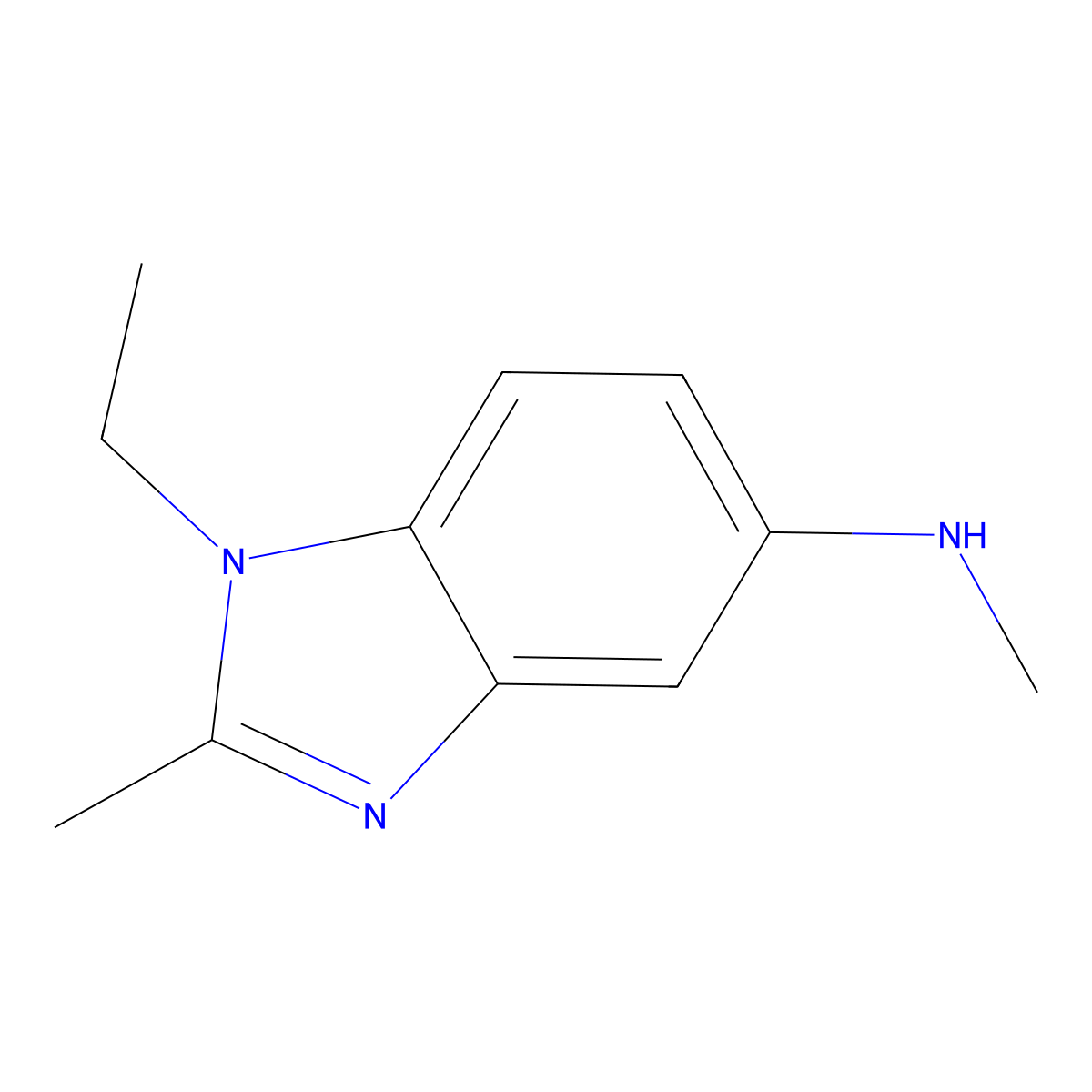 Benzimidazole, 1-ethyl-2-methyl-5-methylamino-(6CI) molecular structure, CAS 103856-30-0