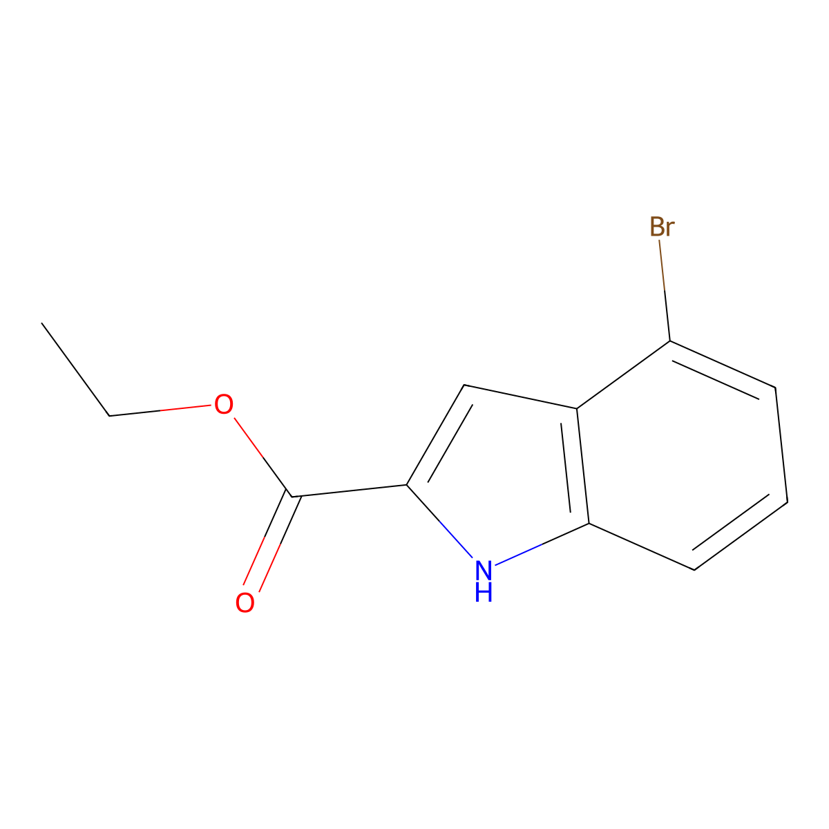 Ethyl 4-bromo-1H-indole-2-carboxylate molecular structure, CAS 103858-52-2