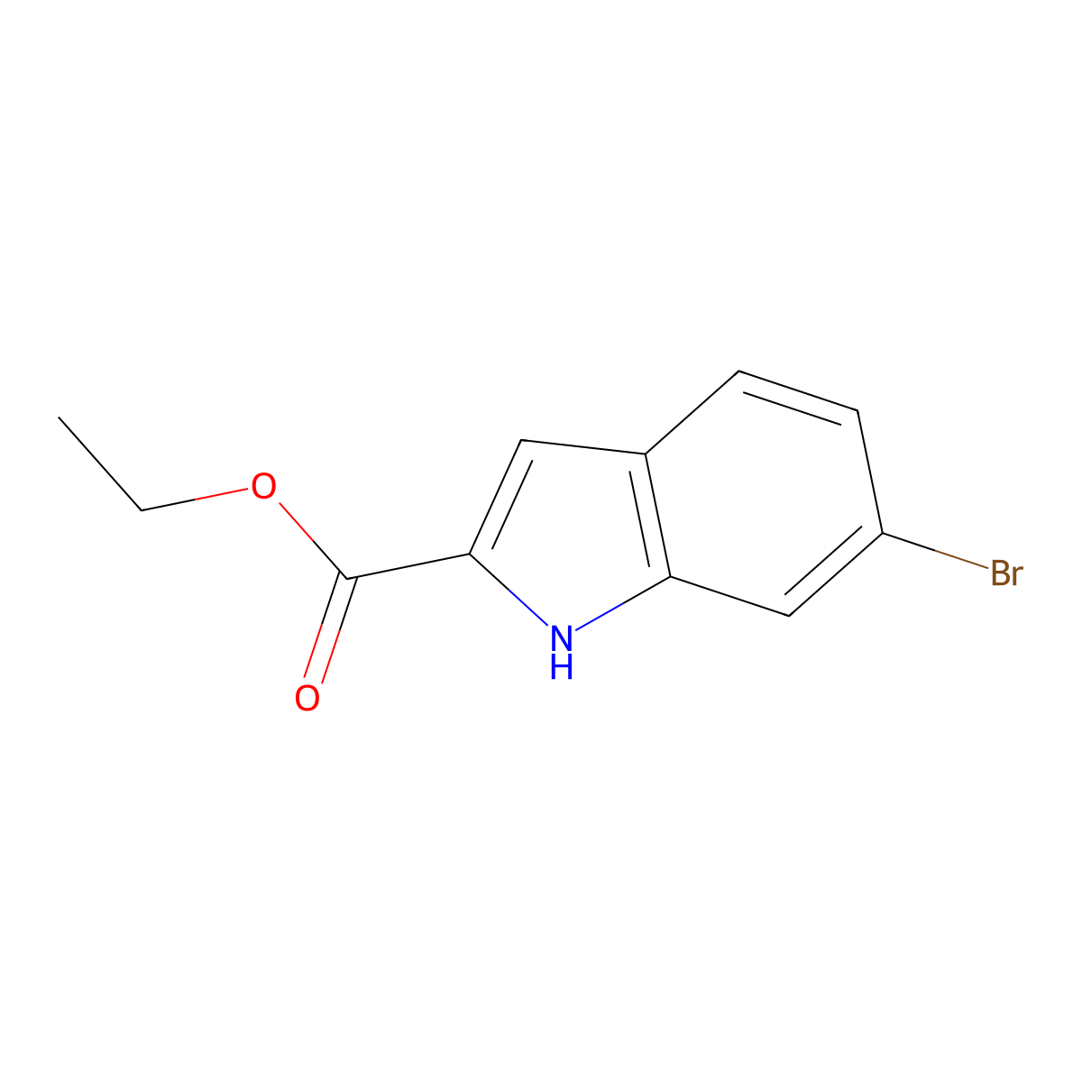 6-Bromo-1H-indole-2-carboxylic acid ethyl ester molecular structure, CAS 103858-53-3