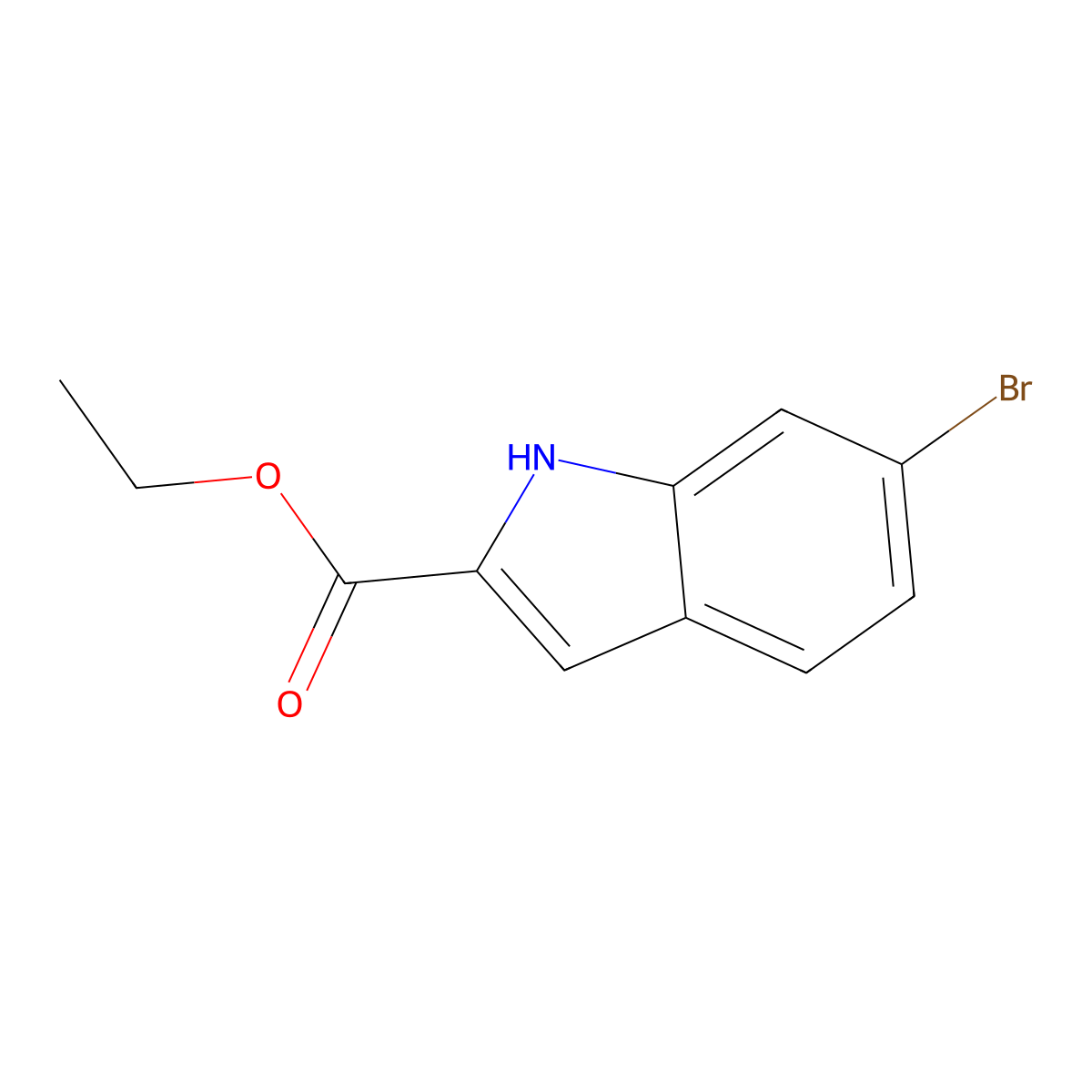 6-Bromo-1H-indole-2-carboxylic acid ethyl ester molecular structure, CAS 103858-53-3