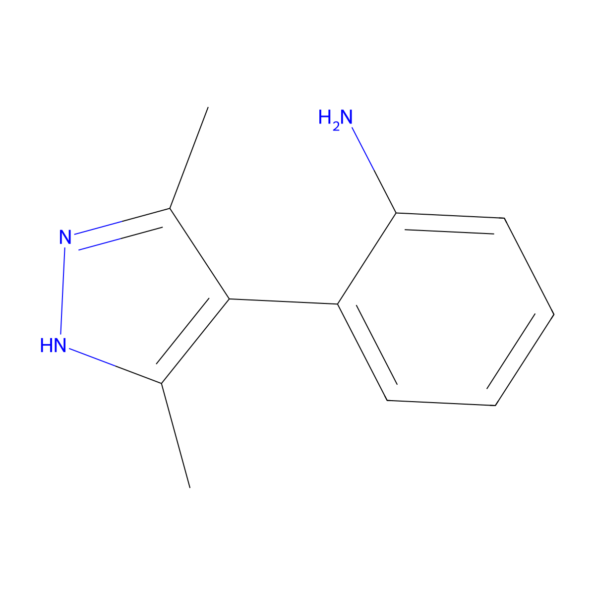 2-(3,5-dimethyl-1H-pyrazol-4-yl)aniline molecular structure, CAS 103858-98-6
