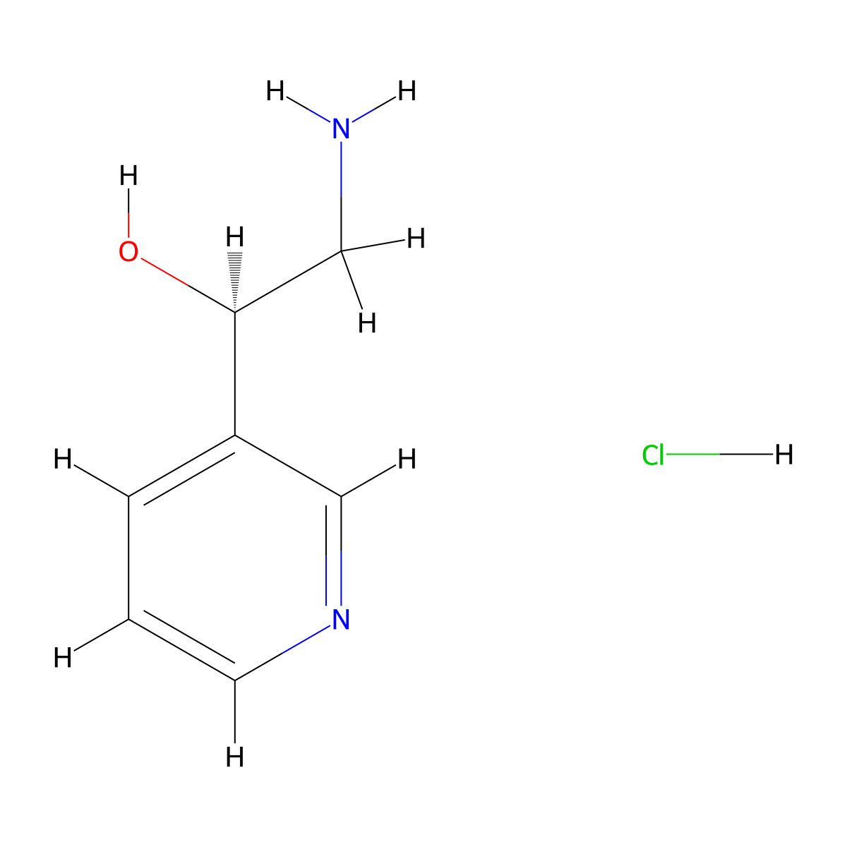 (R)-2-Amino-1-(pyridin-3-yl)ethanol hydrochloride molecular structure, CAS 1038594-01-2
