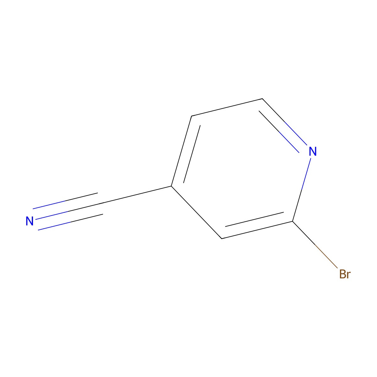 2-Bromo-4-cyanopyridine molecular structure, CAS 10386-27-3