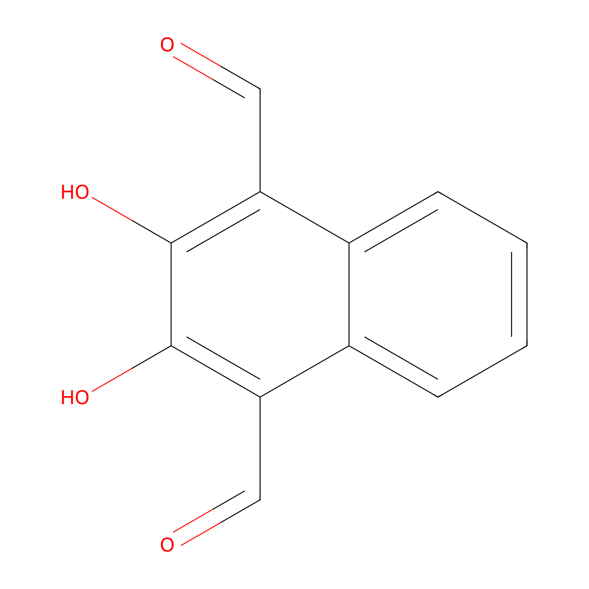 2,3-Dihydroxynaphthalene-1,4-dicarbaldehyde molecular structure, CAS 103860-60-2