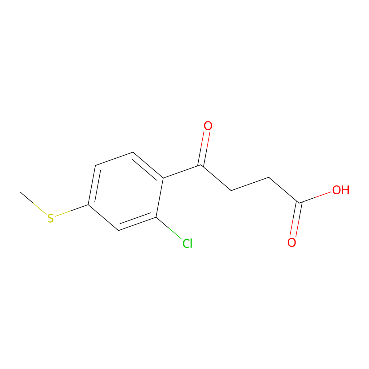 4-[2-Chloro-4-(methylthio)phenyl]-4-oxobutyric acid molecular structure, CAS 103860-95-3