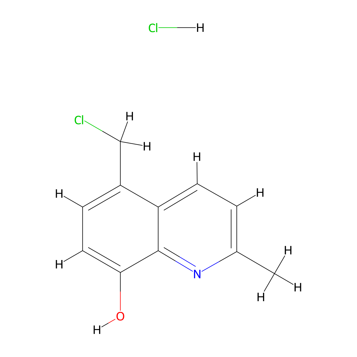 5-(Chloromethyl)-2-methylquinolin-8-ol hydrochloride molecular structure, CAS 103862-65-3