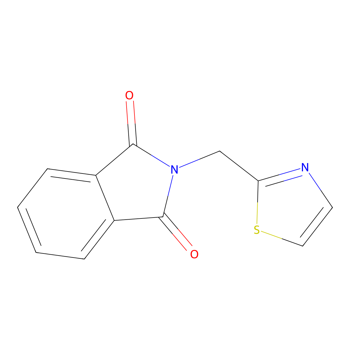 2-[(1,3-thiazol-2-yl)methyl]-2,3-dihydro-1H-isoindole-1,3-dione molecular structure, CAS 103863-35-0