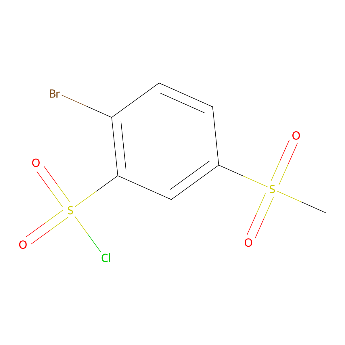 2-Bromo-5-methanesulfonylbenzene-1-sulfonyl chloride molecular structure, CAS 1038695-53-2