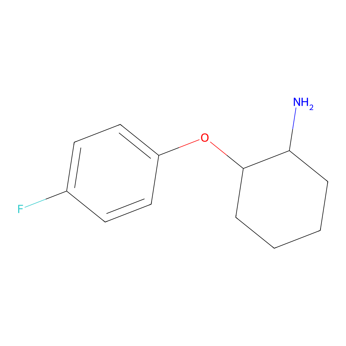 2-(4-Fluorophenoxy)cyclohexan-1-amine molecular structure, CAS 1038698-45-1