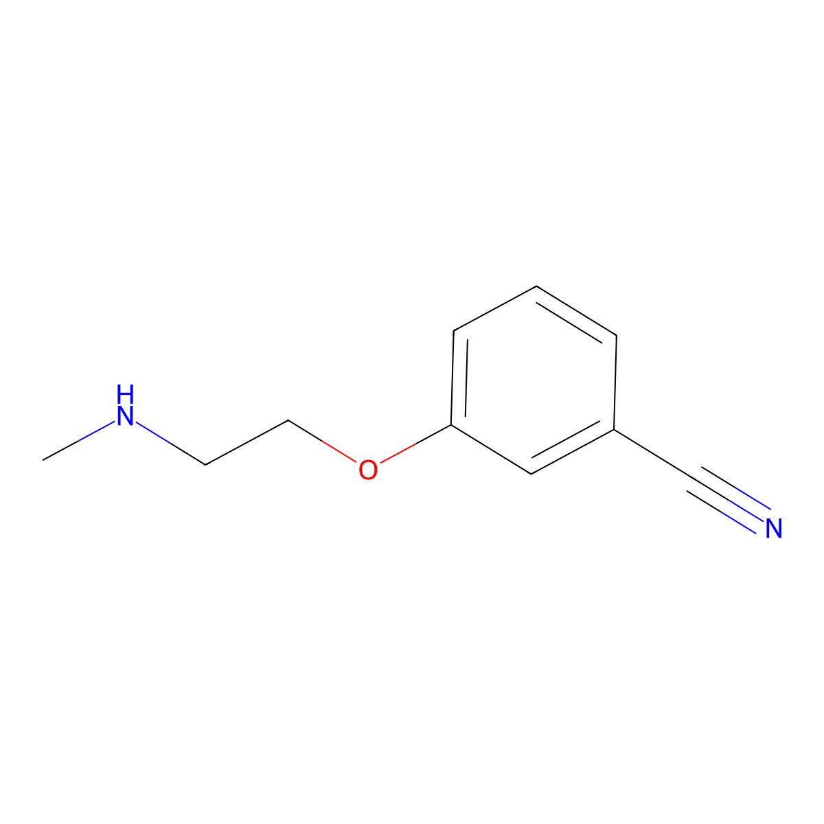 3-(2-(Methylamino)ethoxy)benzonitrile molecular structure, CAS 1038699-39-6