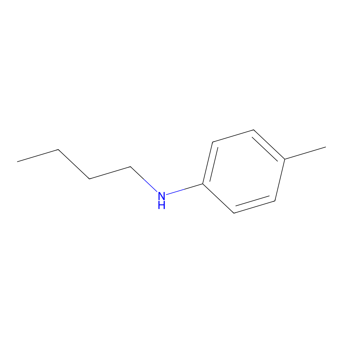 n-Butyltoluidine molecular structure, CAS 10387-24-3
