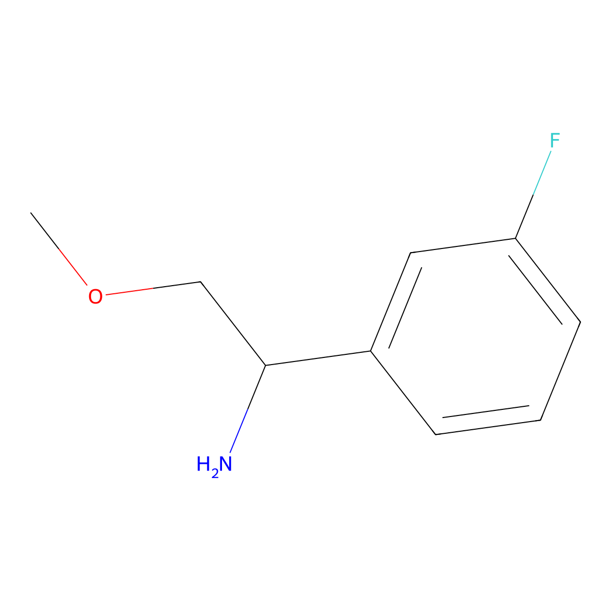 1-(3-Fluorophenyl)-2-methoxyethanamine molecular structure, CAS 1038700-56-9
