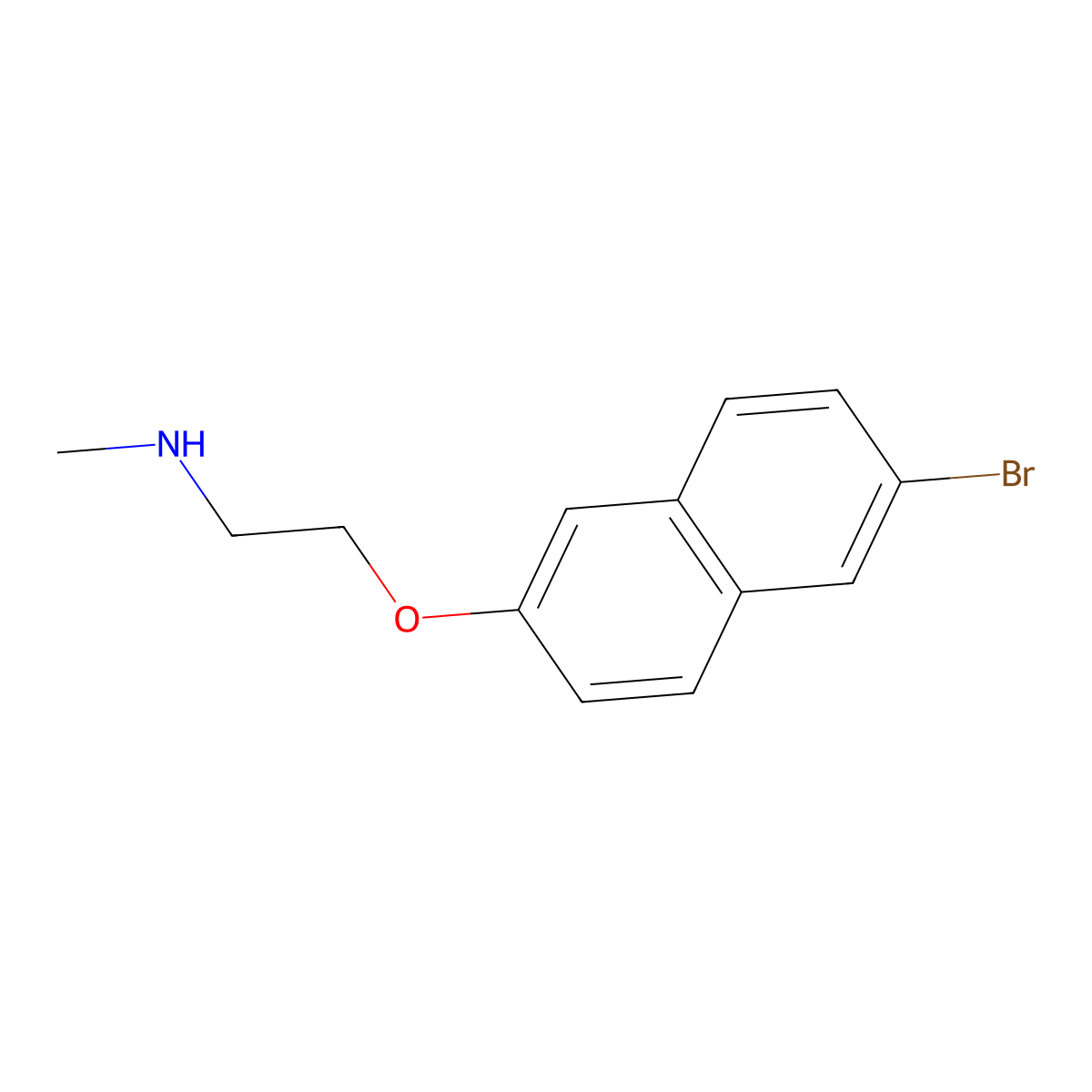 {2-[(6-Bromonaphthalen-2-yl)oxy]ethyl}(methyl)amine molecular structure, CAS 1038701-02-8