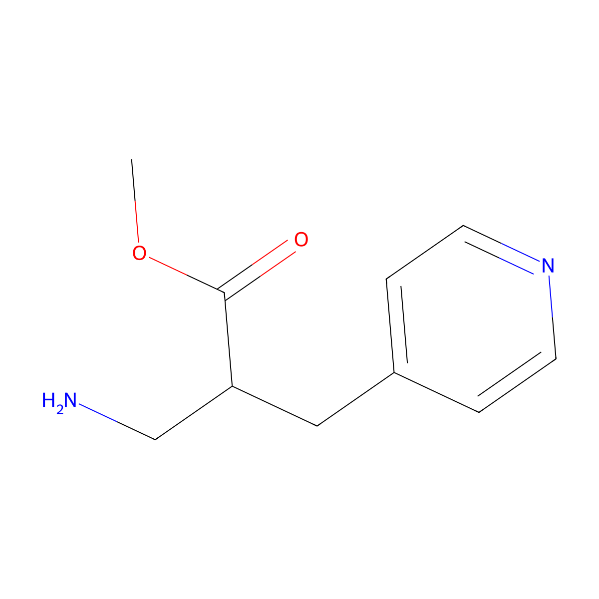 Methyl 3-amino-2-[(pyridin-4-yl)methyl]propanoate molecular structure, CAS 1038703-97-7