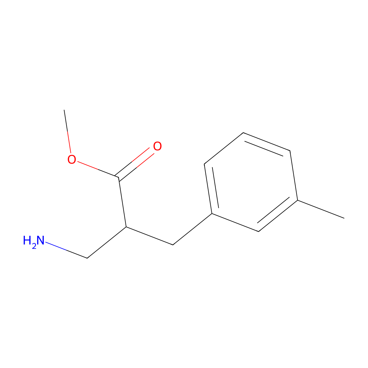 Methyl 3-amino-2-[(3-methylphenyl)methyl]propanoate molecular structure, CAS 1038704-11-8