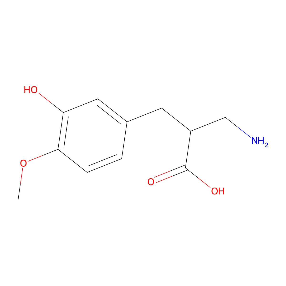 3-Amino-2-[(3-hydroxy-4-methoxyphenyl)methyl]propanoic acid molecular structure, CAS 1038704-55-0