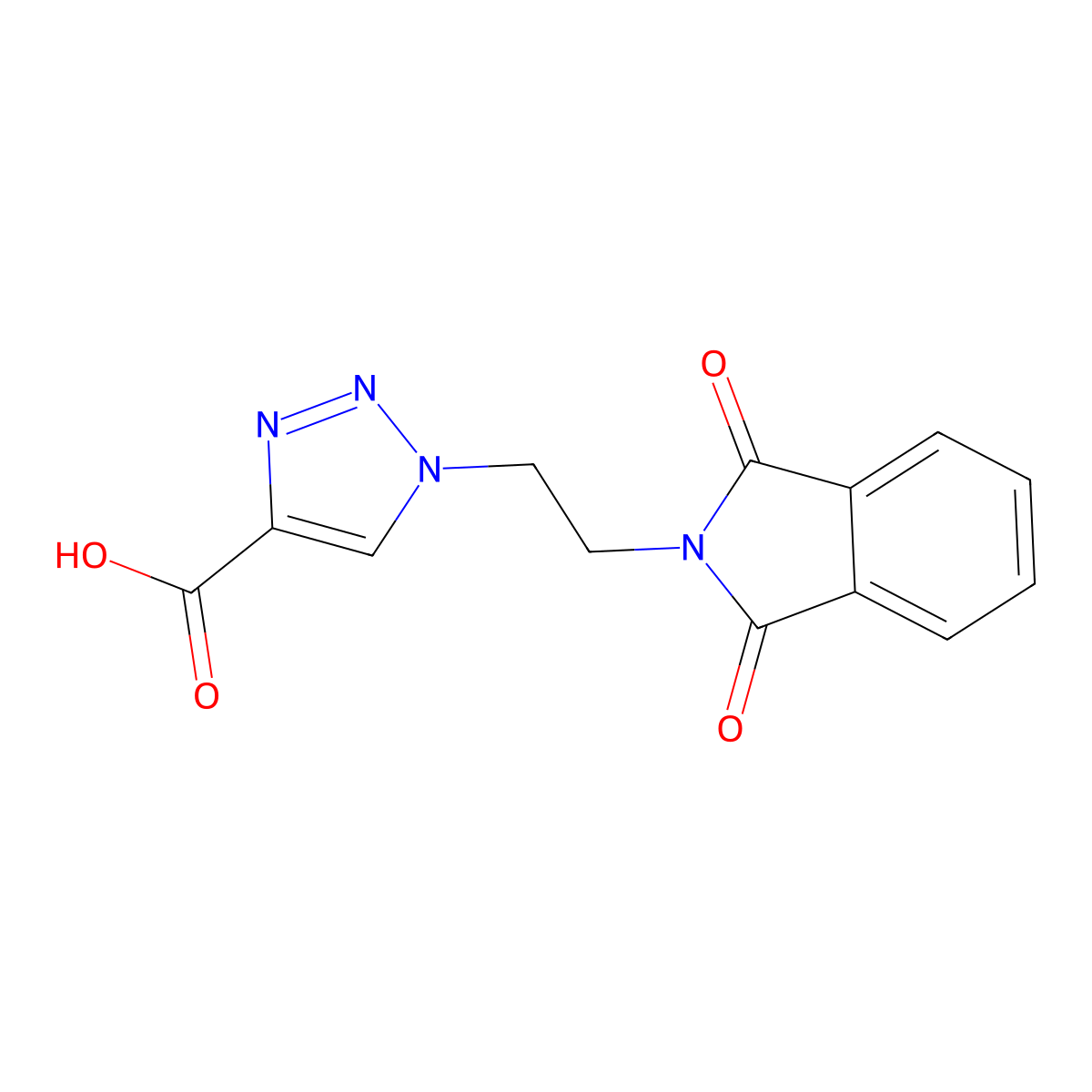 1-[2-(1,3-dioxo-1,3-dihydro-2H-isoindol-2-yl)ethyl]-1H-1,2,3-triazole-4-carboxylic acid molecular structure, CAS 1038705-00-8