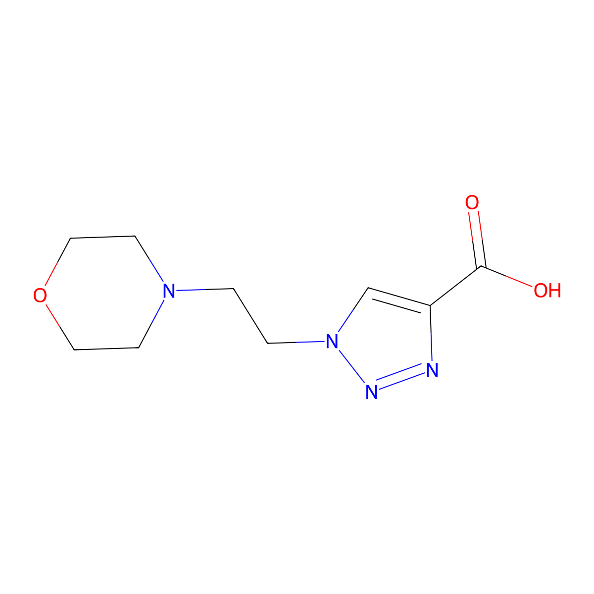 1-(2-(morpholin-4-yl)ethyl)-1H-1,2,3-triazole-4-carboxylic acid molecular structure, CAS 1038705-22-4