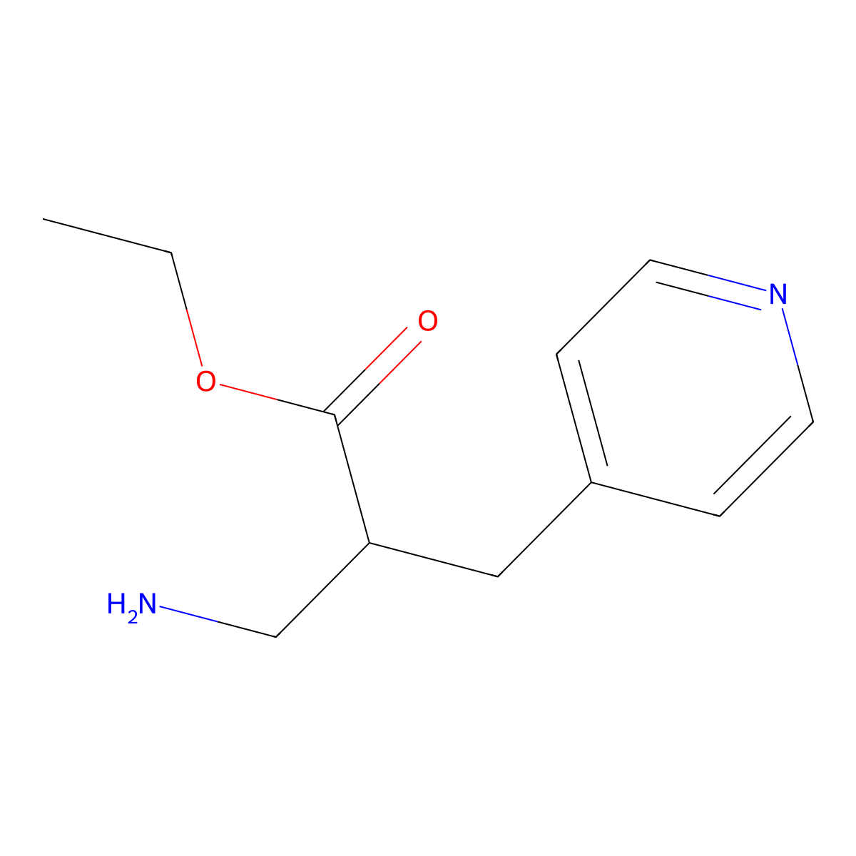 Ethyl 3-amino-2-[(pyridin-4-yl)methyl]propanoate molecular structure, CAS 1038705-77-9