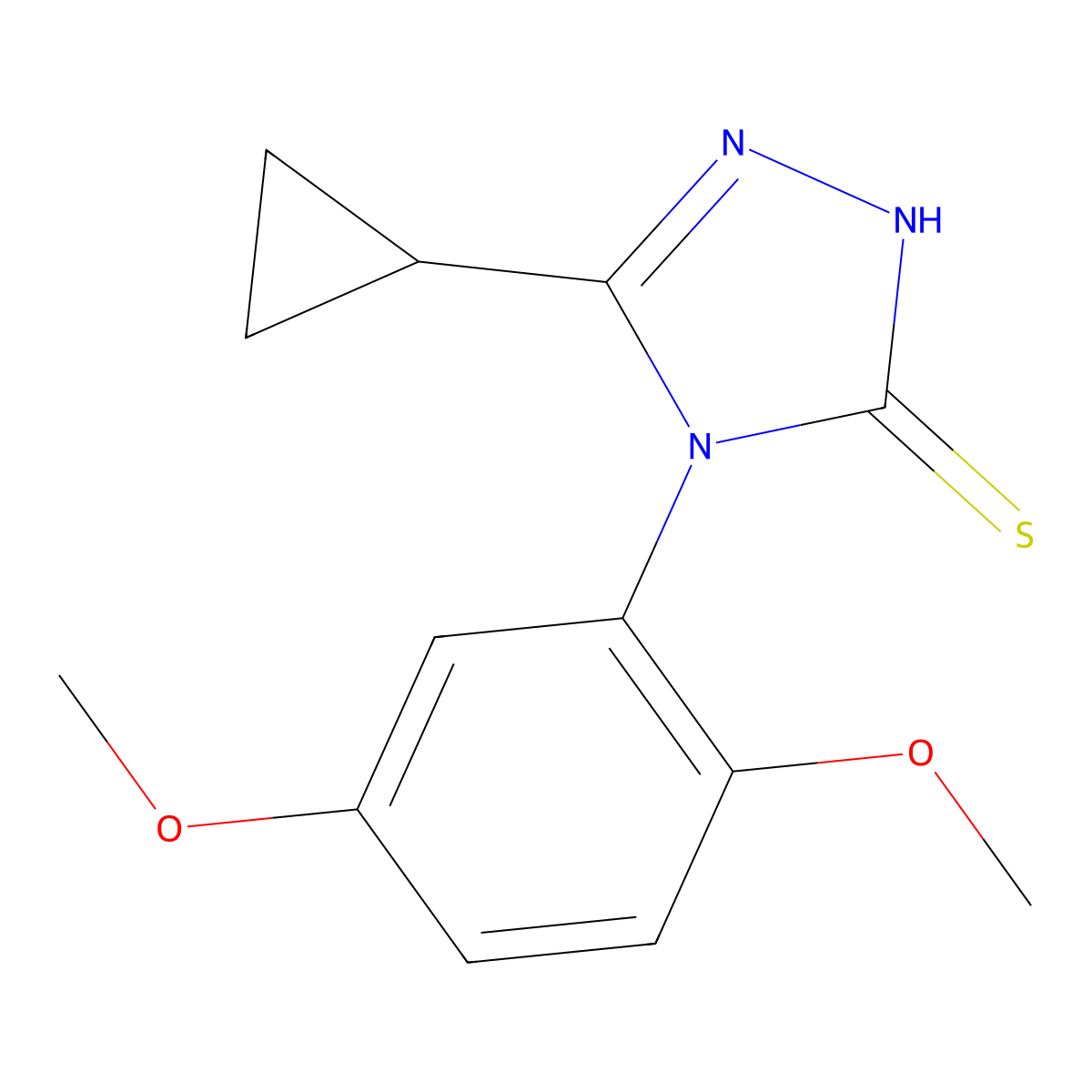 5-cyclopropyl-4-(2,5-dimethoxyphenyl)-4H-1,2,4-triazole-3-thiol molecular structure, CAS 1038706-44-3