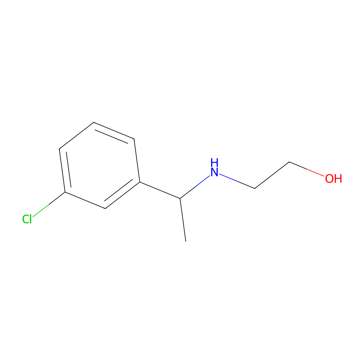 2-[1-(3-Chloro-phenyl)-ethylamino]-ethanol molecular structure, CAS 1038706-90-9