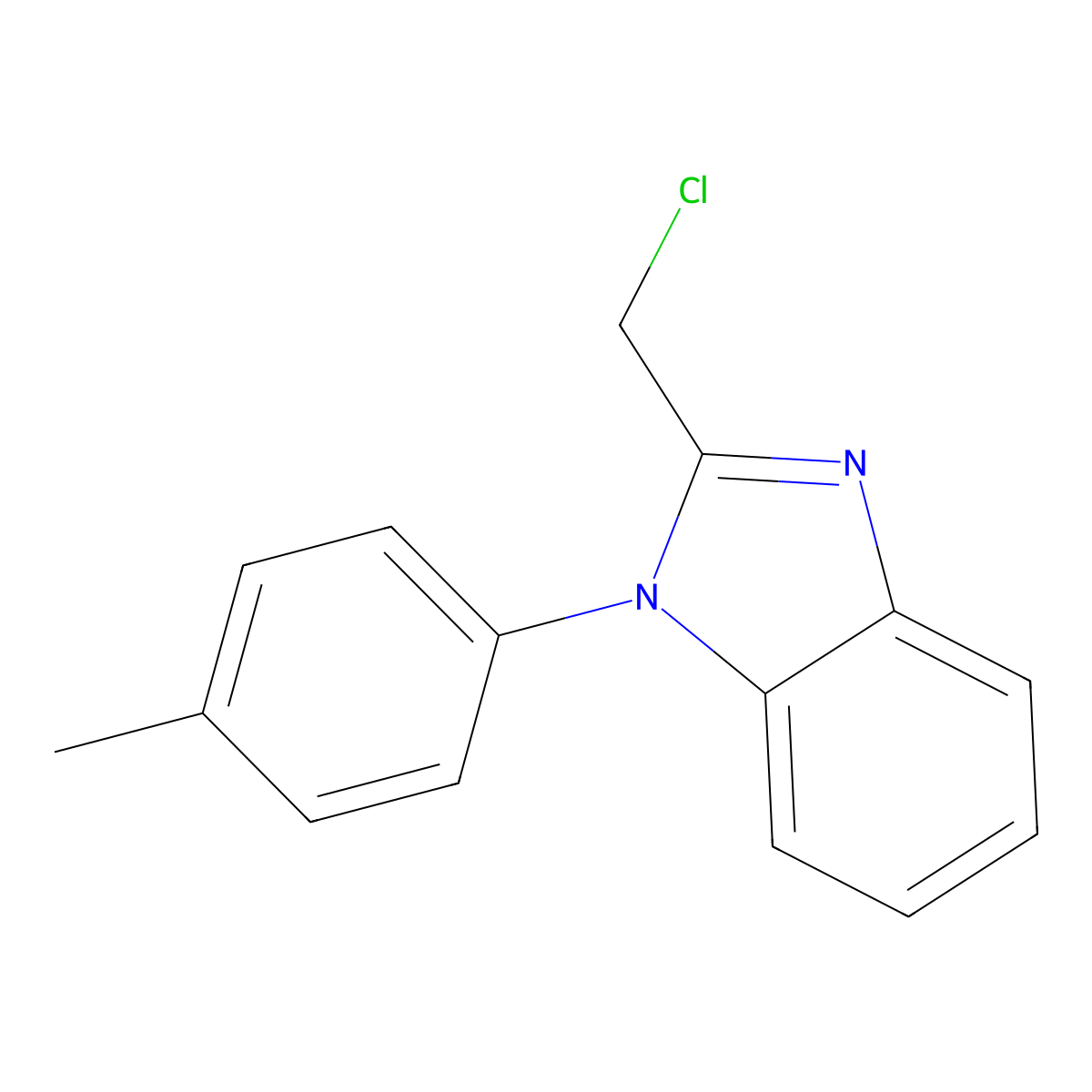 2-(Chloromethyl)-1-(P-tolyl)-1H-benzo[D]imidazole molecular structure, CAS 1038707-29-7