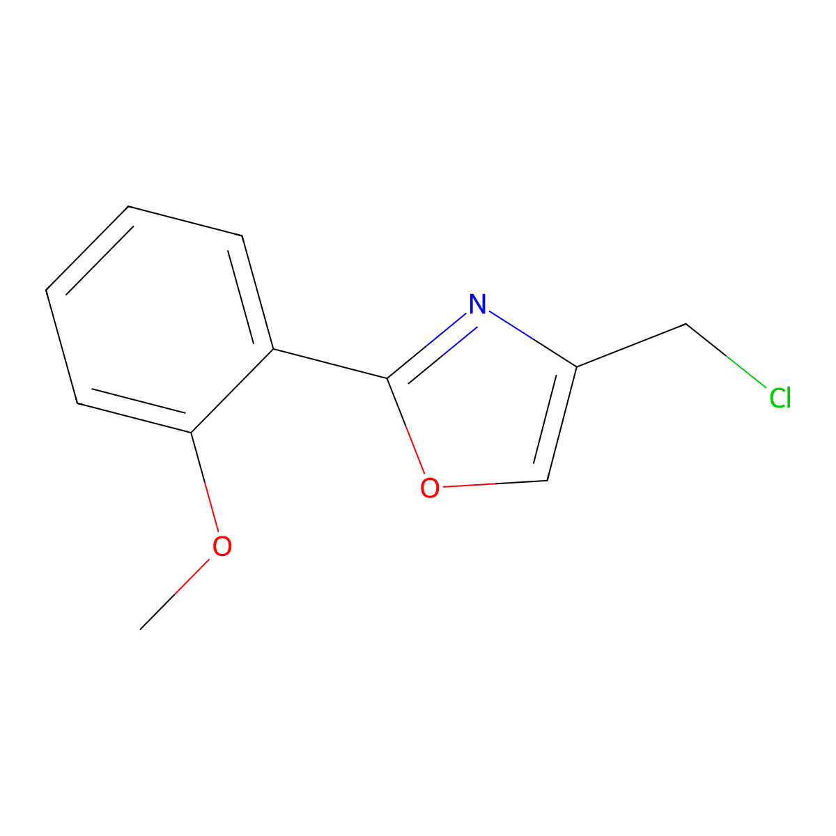 4-(Chloromethyl)-2-(2-methoxyphenyl)-1,3-oxazole molecular structure, CAS 1038708-65-4
