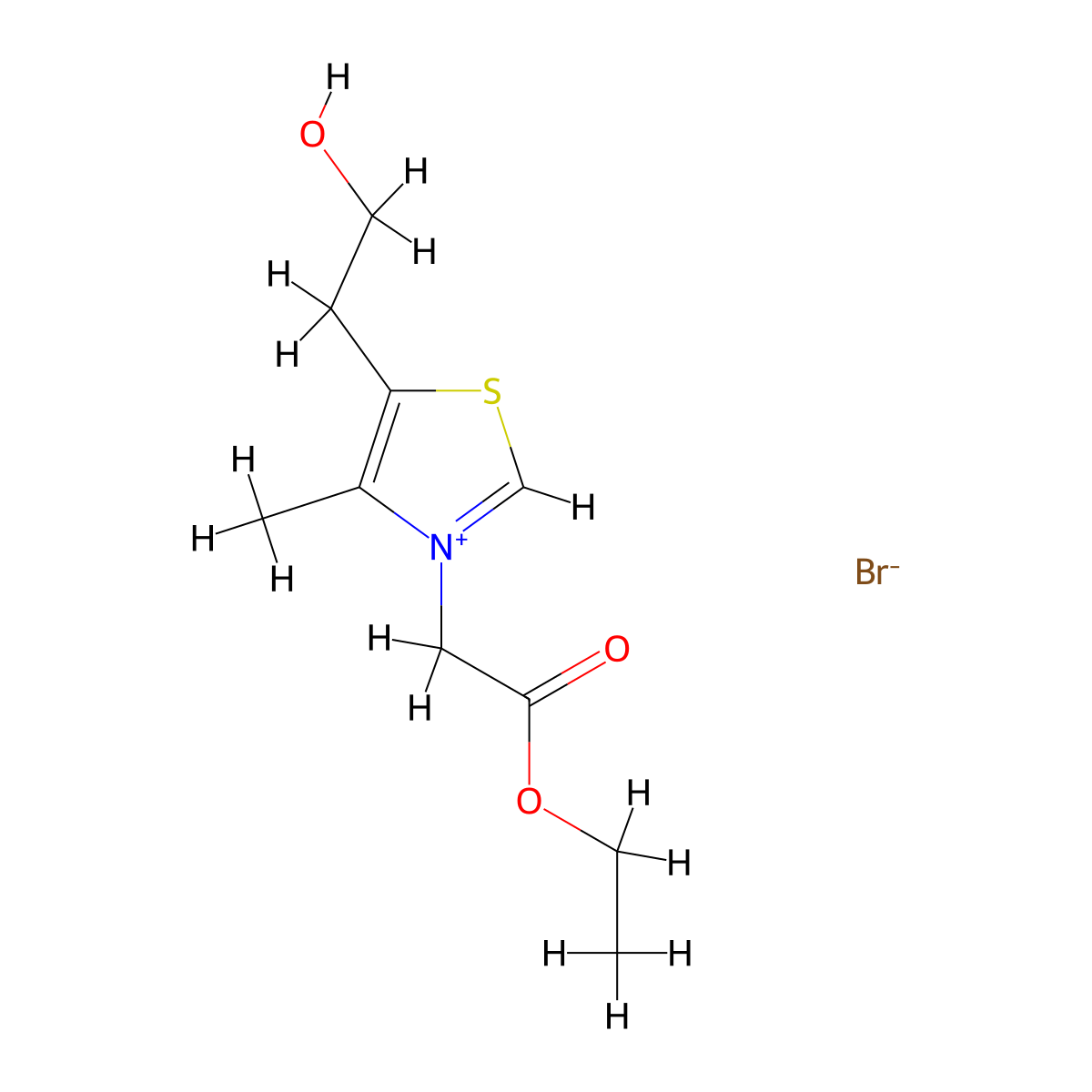 3-(2-Ethoxy-2-oxoethyl)-5-(2-hydroxyethyl)-4-methyl-1,3-thiazol-3-ium bromide molecular structure, CAS 103871-46-1