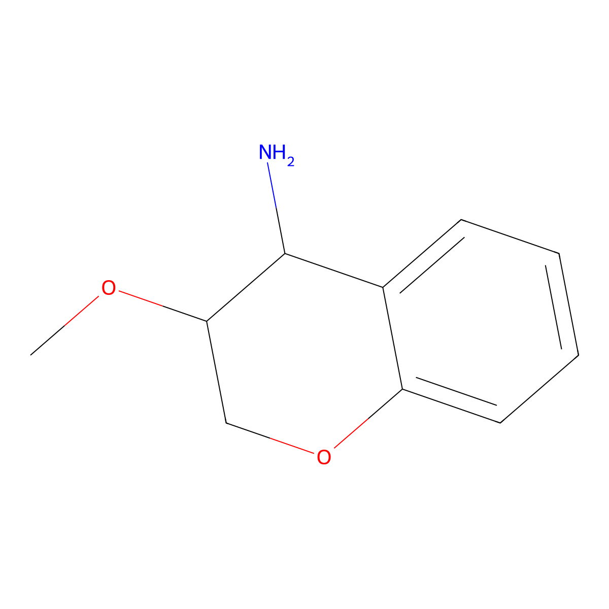 3-methoxy-3,4-dihydro-2H-1-benzopyran-4-amine molecular structure, CAS 1038710-36-9