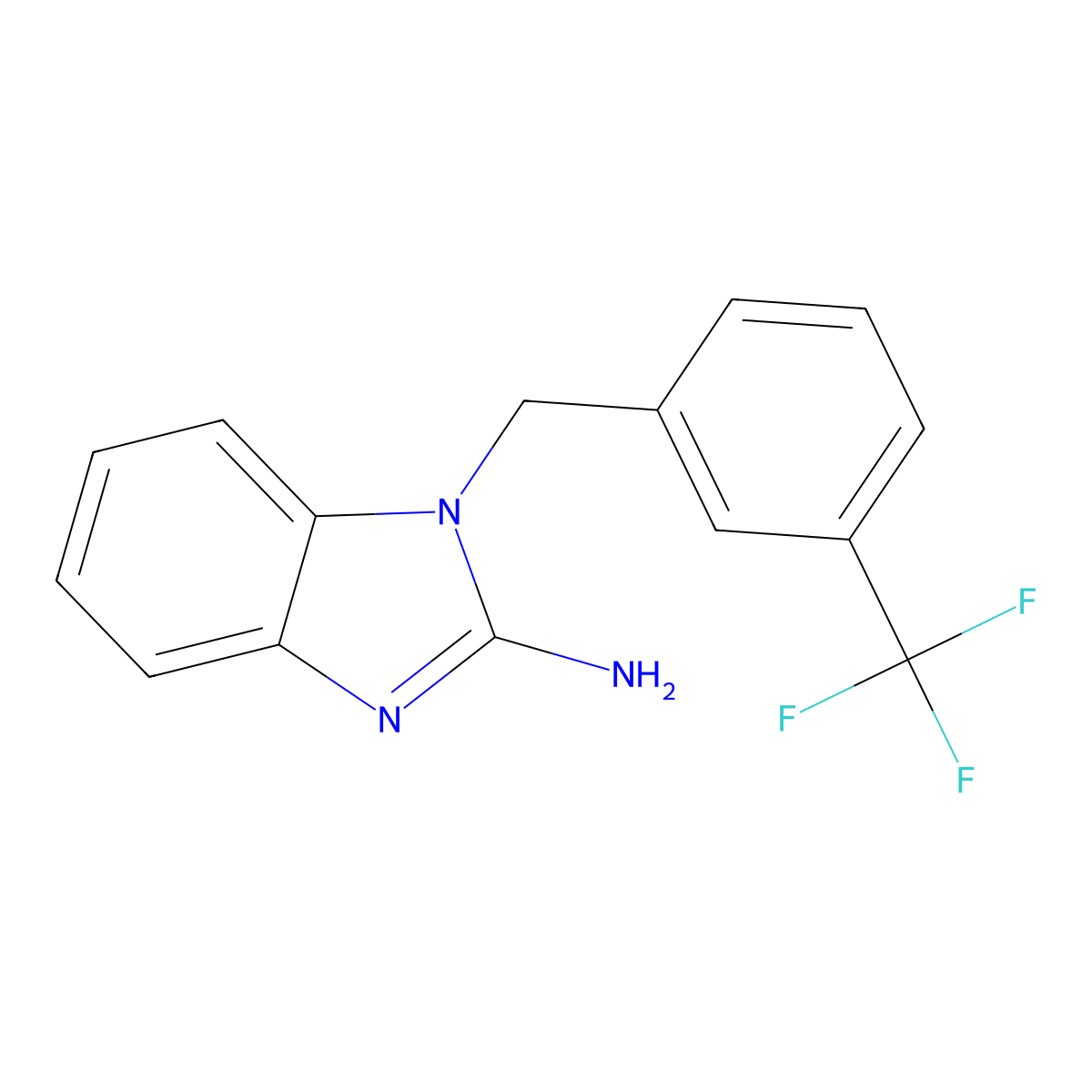 1-{[3-(trifluoromethyl)phenyl]methyl}-1H-1,3-benzodiazol-2-amine molecular structure, CAS 1038711-02-2