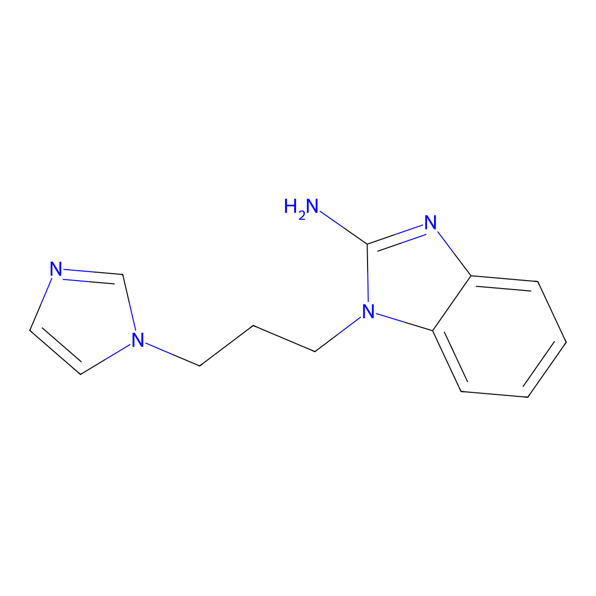 1-[3-(1H-imidazol-1-yl)propyl]-1H-1,3-benzodiazol-2-amine molecular structure, CAS 1038711-14-6