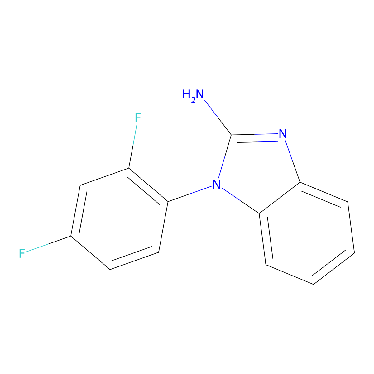 1-(2,4-difluorophenyl)-1H-1,3-benzodiazol-2-amine molecular structure, CAS 1038711-47-5