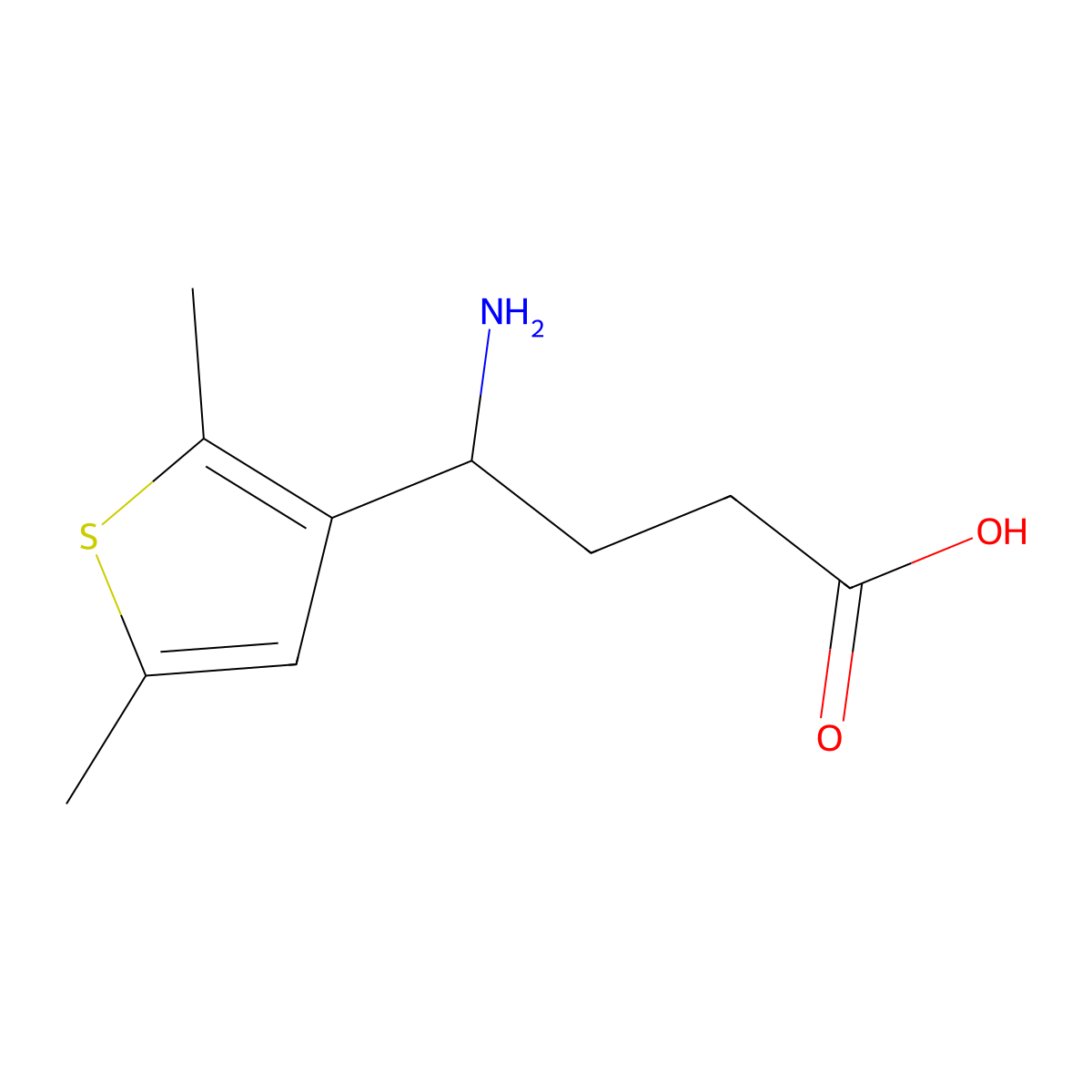 4-Amino-4-(2,5-dimethylthiophen-3-yl)butanoic acid molecular structure, CAS 1038712-54-7