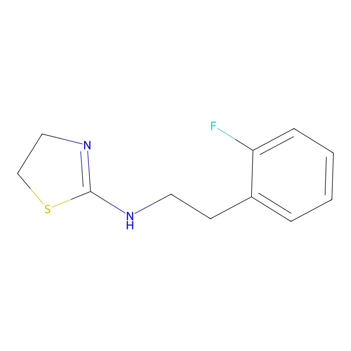 N-[2-(2-fluorophenyl)ethyl]-4,5-dihydro-1,3-thiazol-2-amine molecular structure, CAS 1038712-68-3
