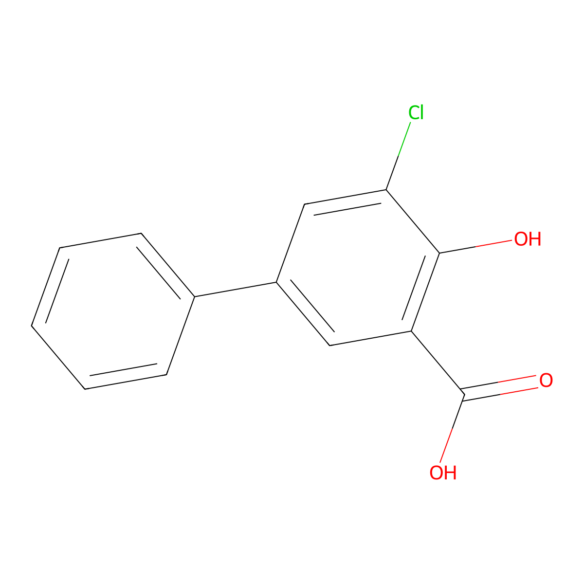 3-Chloro-2-hydroxy-5-phenylbenzoic acid molecular structure, CAS 1038713-54-0