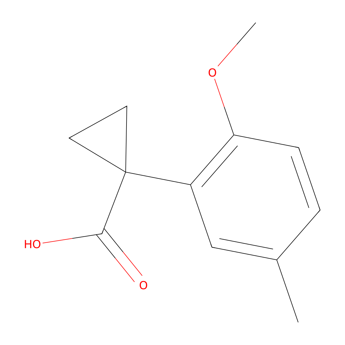 1-(2-Methoxy-5-methylphenyl)cyclopropane-1-carboxylic acid molecular structure, CAS 1038719-04-8