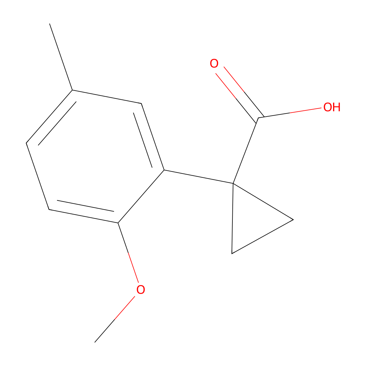 1-(2-Methoxy-5-methylphenyl)cyclopropane-1-carboxylic acid molecular structure, CAS 1038719-04-8