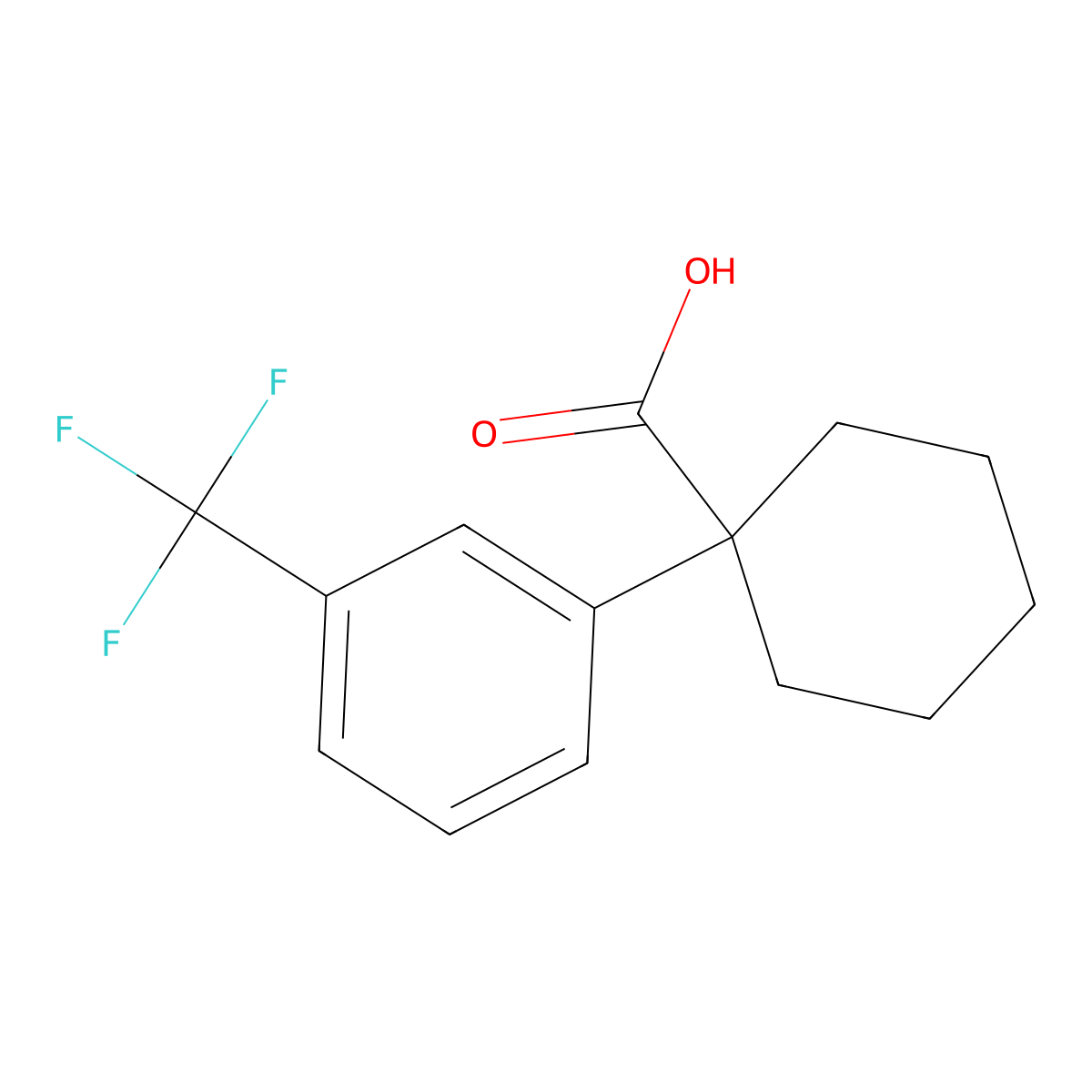 1-[3-(Trifluoromethyl)phenyl]cyclohexane-1-carboxylic acid molecular structure, CAS 1038719-16-2