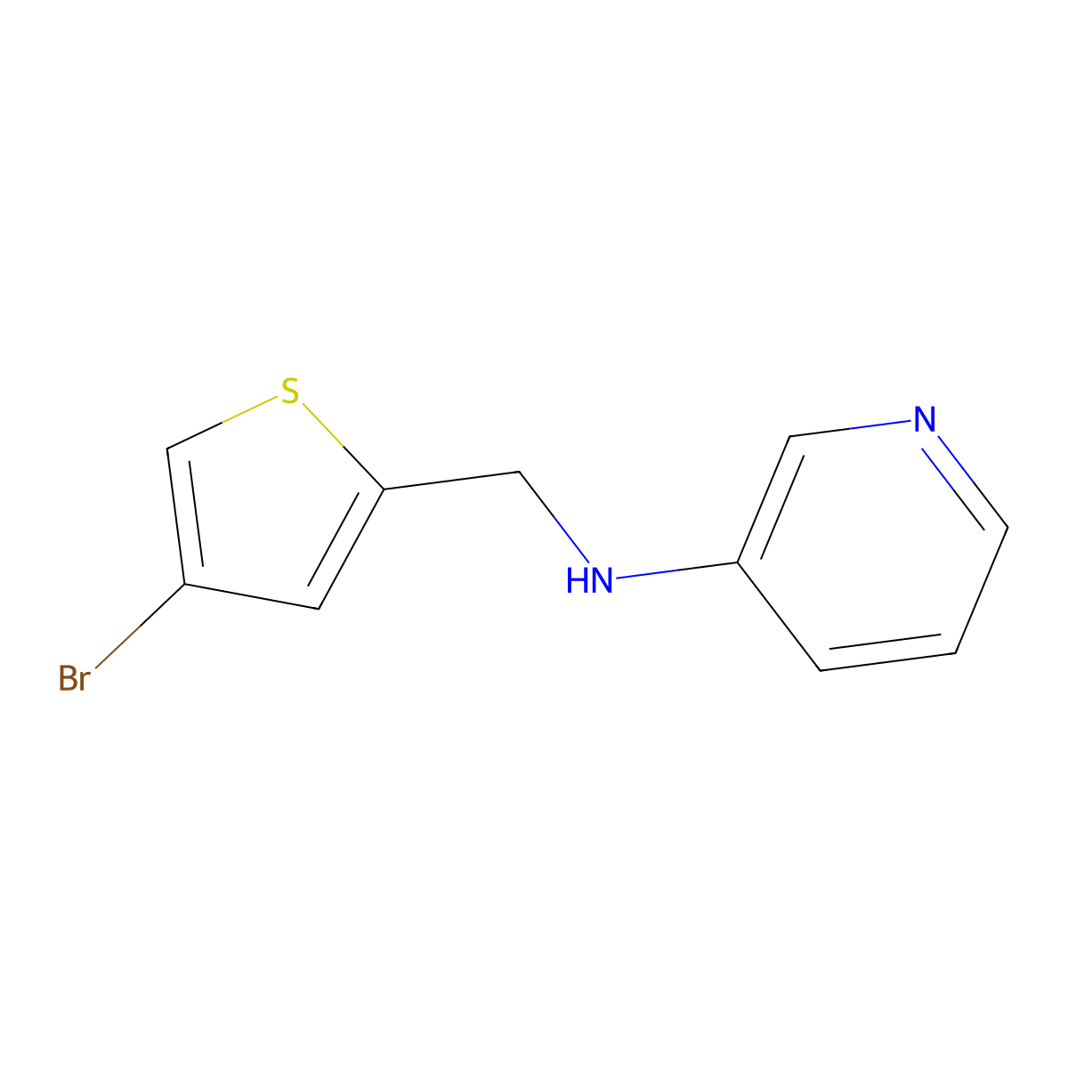 N-[(4-bromothiophen-2-yl)methyl]pyridin-3-amine molecular structure, CAS 1038721-25-3