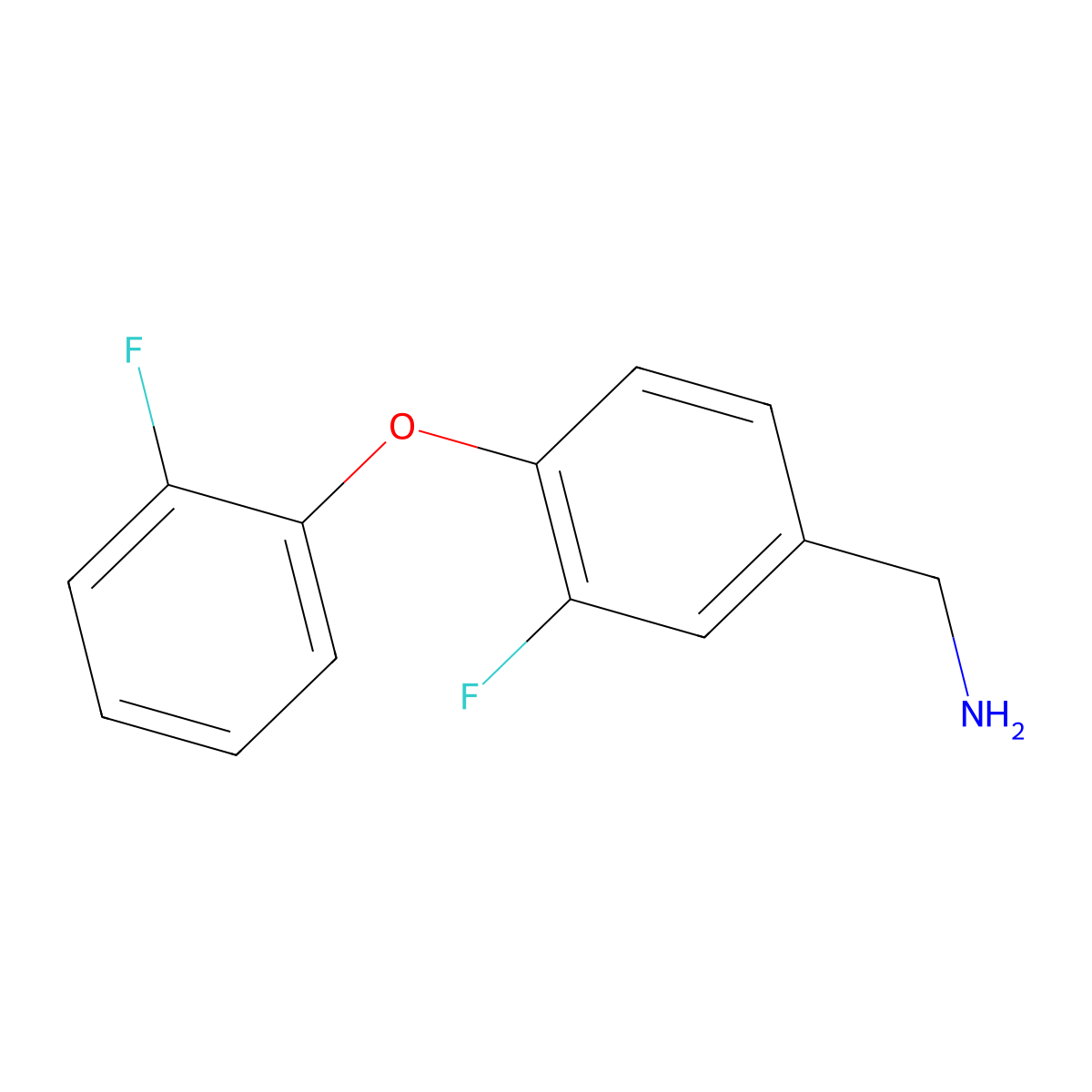 [3-Fluoro-4-(2-fluorophenoxy)phenyl]methanamine molecular structure, CAS 1038721-54-8
